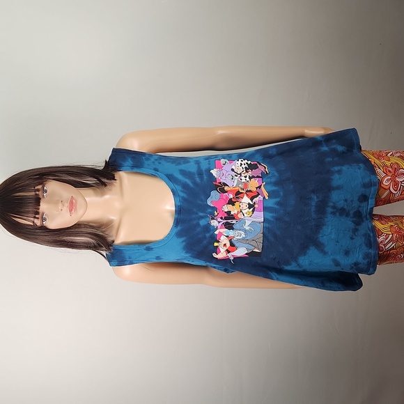 DISNEY VILLAINS Tie Dye screen print Tank top OSFM - Picture 1 of 14